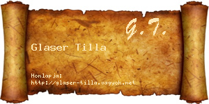 Glaser Tilla névjegykártya